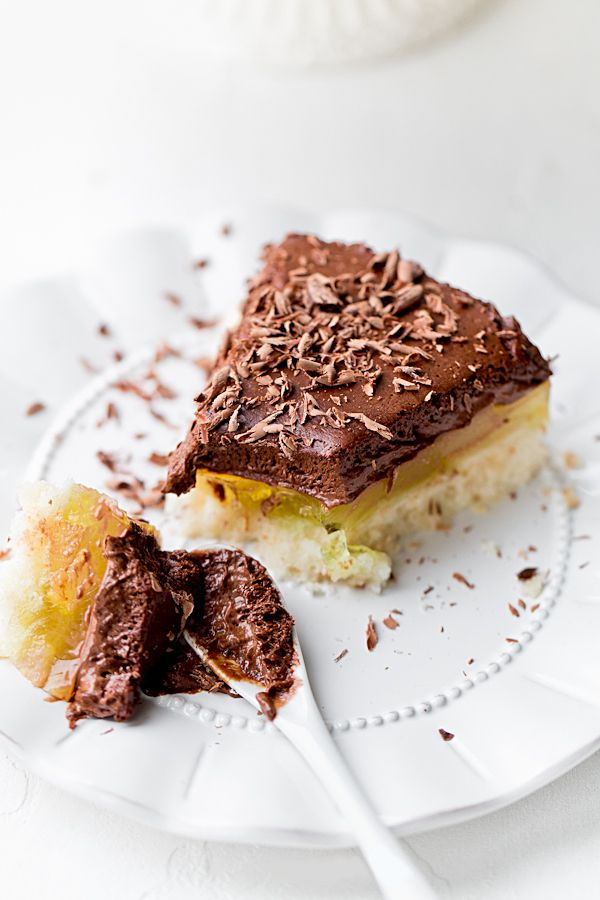 Birnentorte mit Schokoladenmus - Einfache Kuchen Rezepte